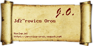 Járovics Oros névjegykártya